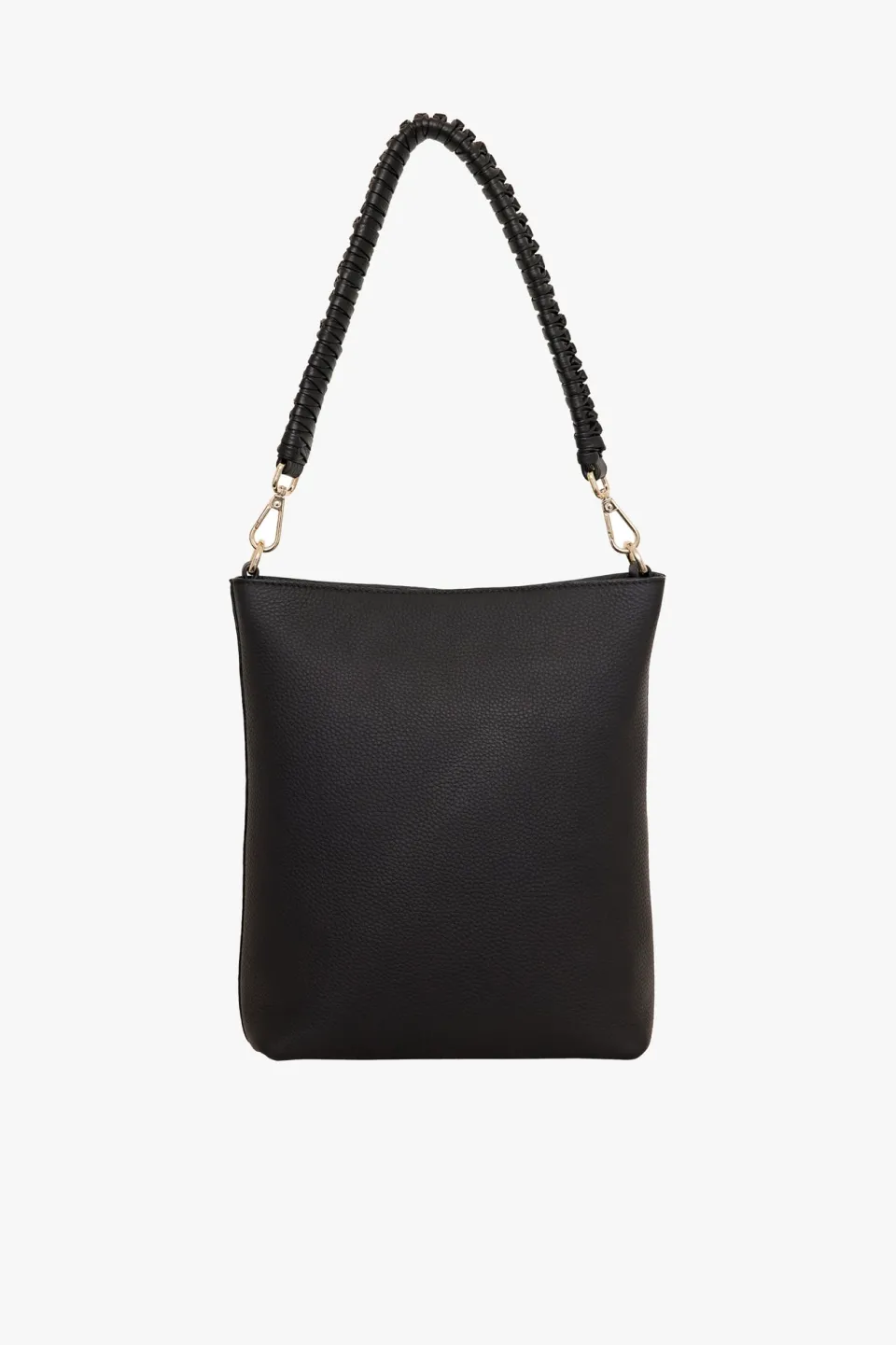 Saben Claudette Black Knotted Handle Leather Shoulder Bag