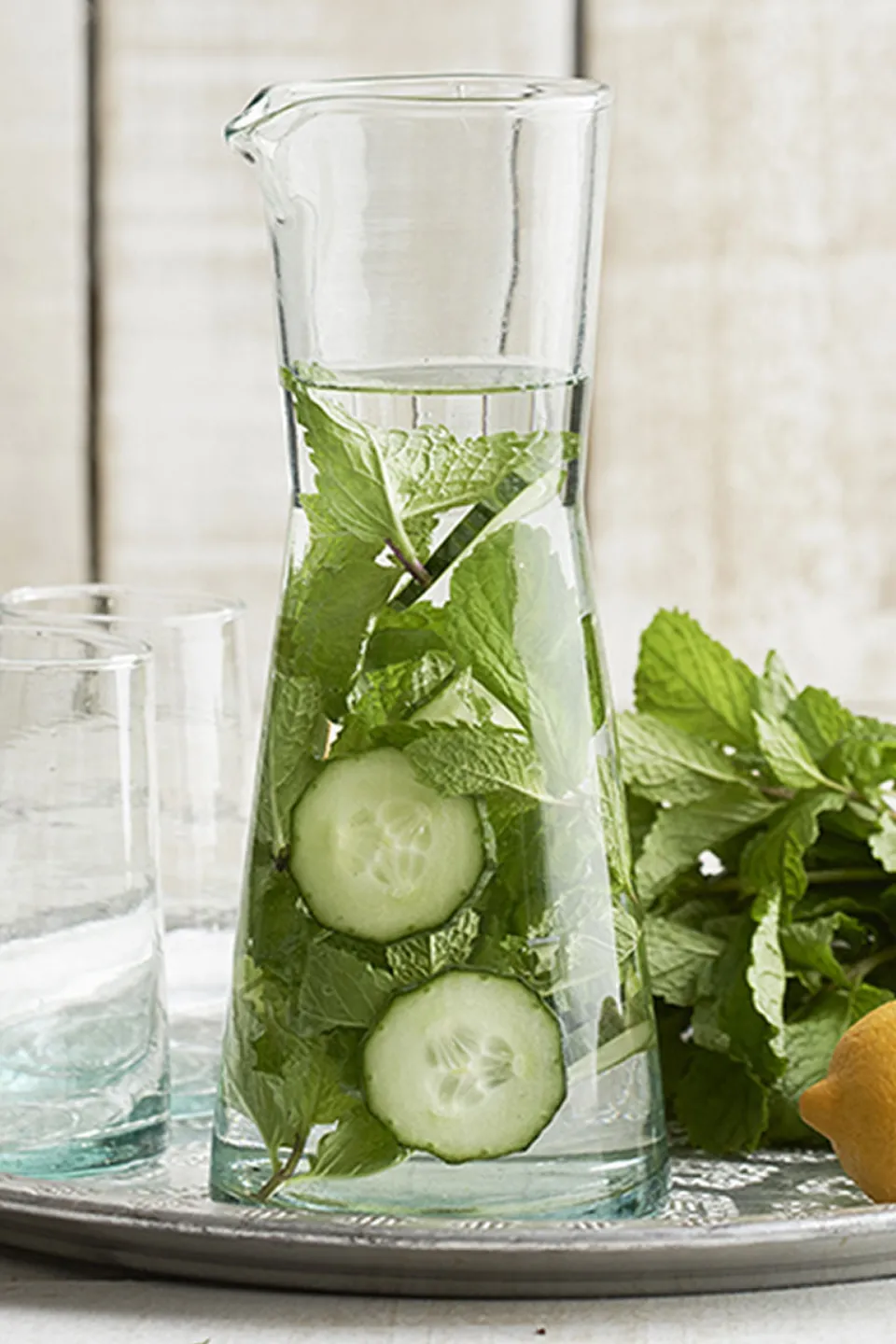 Beldi Clear Blue Flared Tall Carafe 25cm