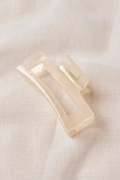 Love Lulu Clear White Large Claw Clip