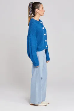 Thing Thing Cleo Cobalt Blue Wool Cardigan