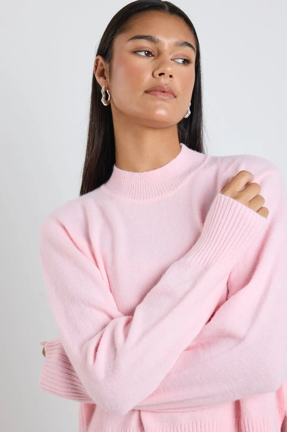 Ivy + Jack Cloud Blush Funnel Neck Knit Jumper