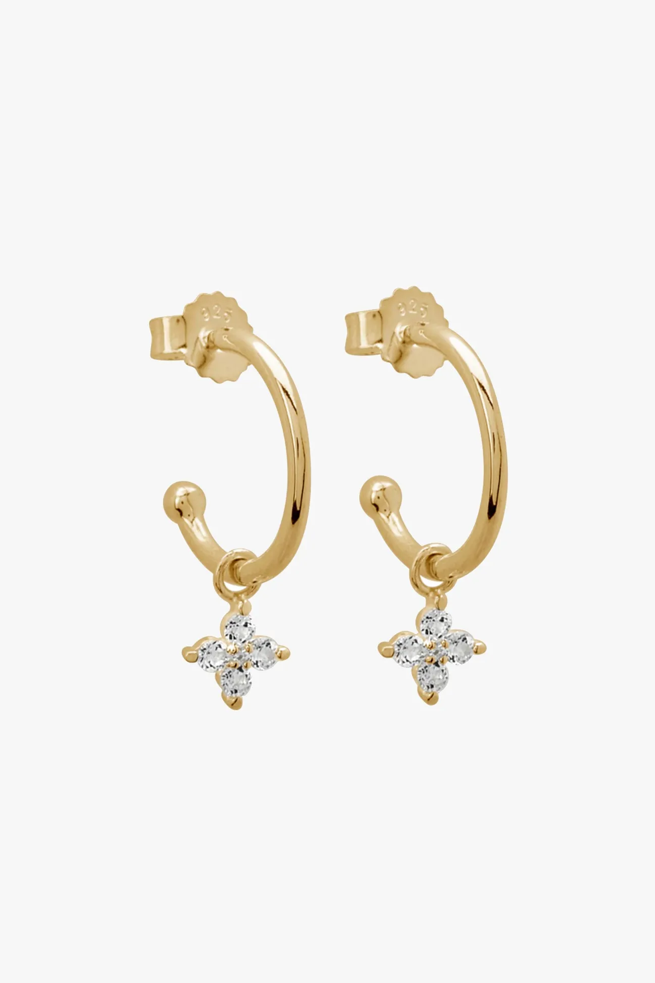 Murkani Clover Diamante 18k Gold Plated Hoop EOL Earrings