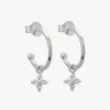 Murkani Clover Diamante Sterling Silver Hoop EOL Earrings