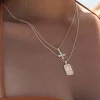 Murkani Clover Hanging 18k Gold Plated Rectangle EOL Necklace
