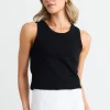 RE:UNION Label Cobble Black Rib Cutaway Tank