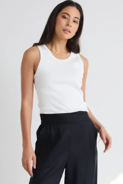 RE:UNION Label Cobble Ivory Rib Cutaway Tank
