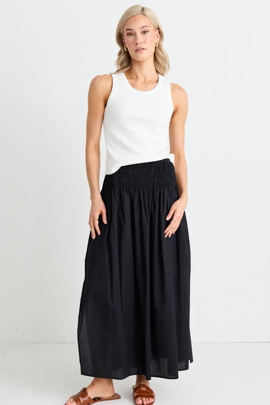 RE:UNION Label Cobble Ivory Rib Cutaway Tank