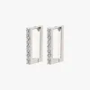 Pilgrim Coby Recycled Crystal EOL Square Hoop Silver-Plated Earrings