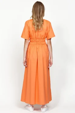 Leo + Be Commodore Orange SS Midi Dress