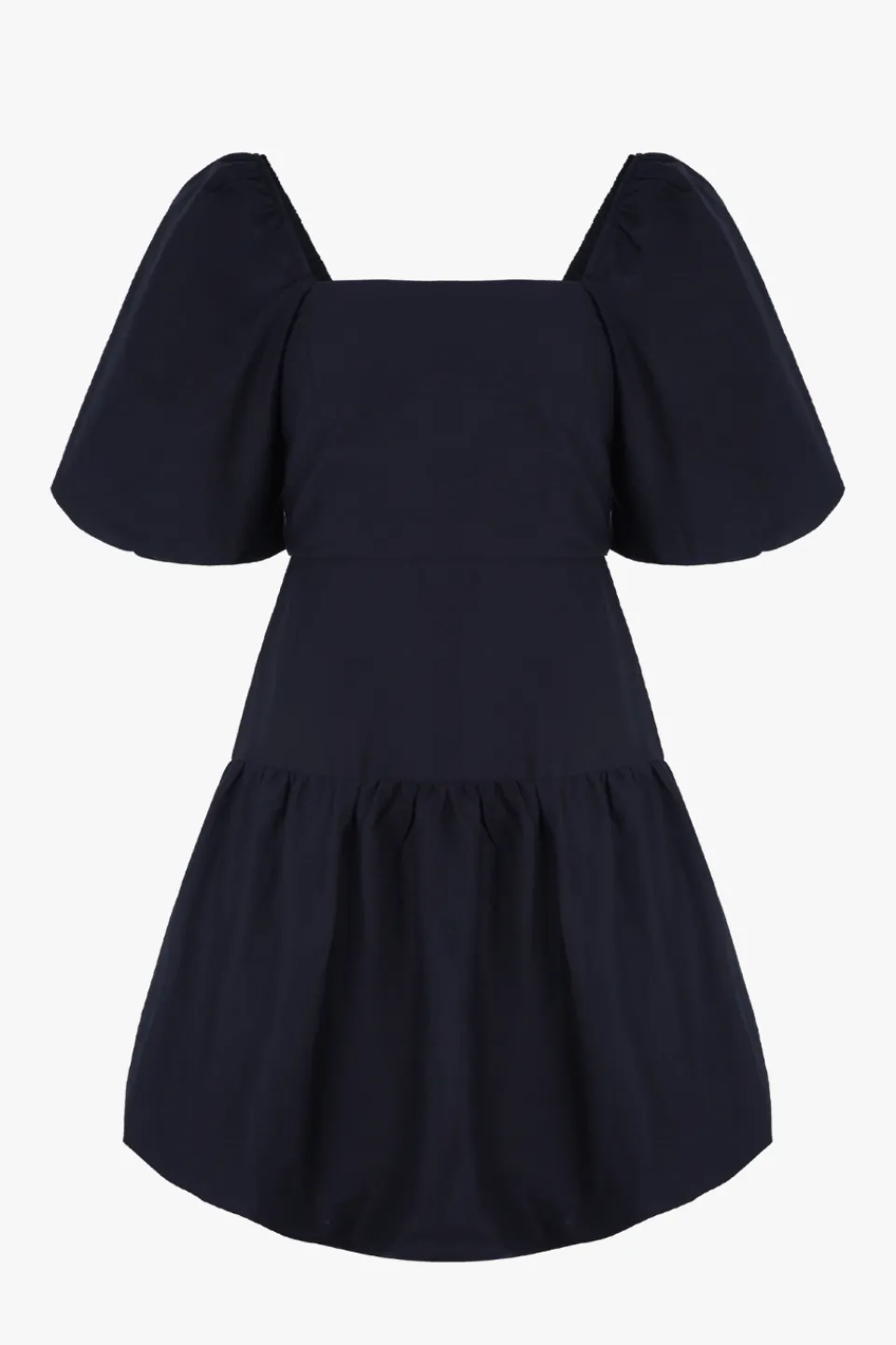 Love Lulu Composure Black Puff Short Sleeve Bubble Mini Dress