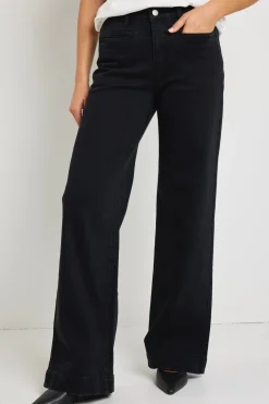 Stories be Told Concert Black Mid Rise Wide Leg Pocket Jean