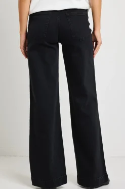 Stories be Told Concert Black Mid Rise Wide Leg Pocket Jean