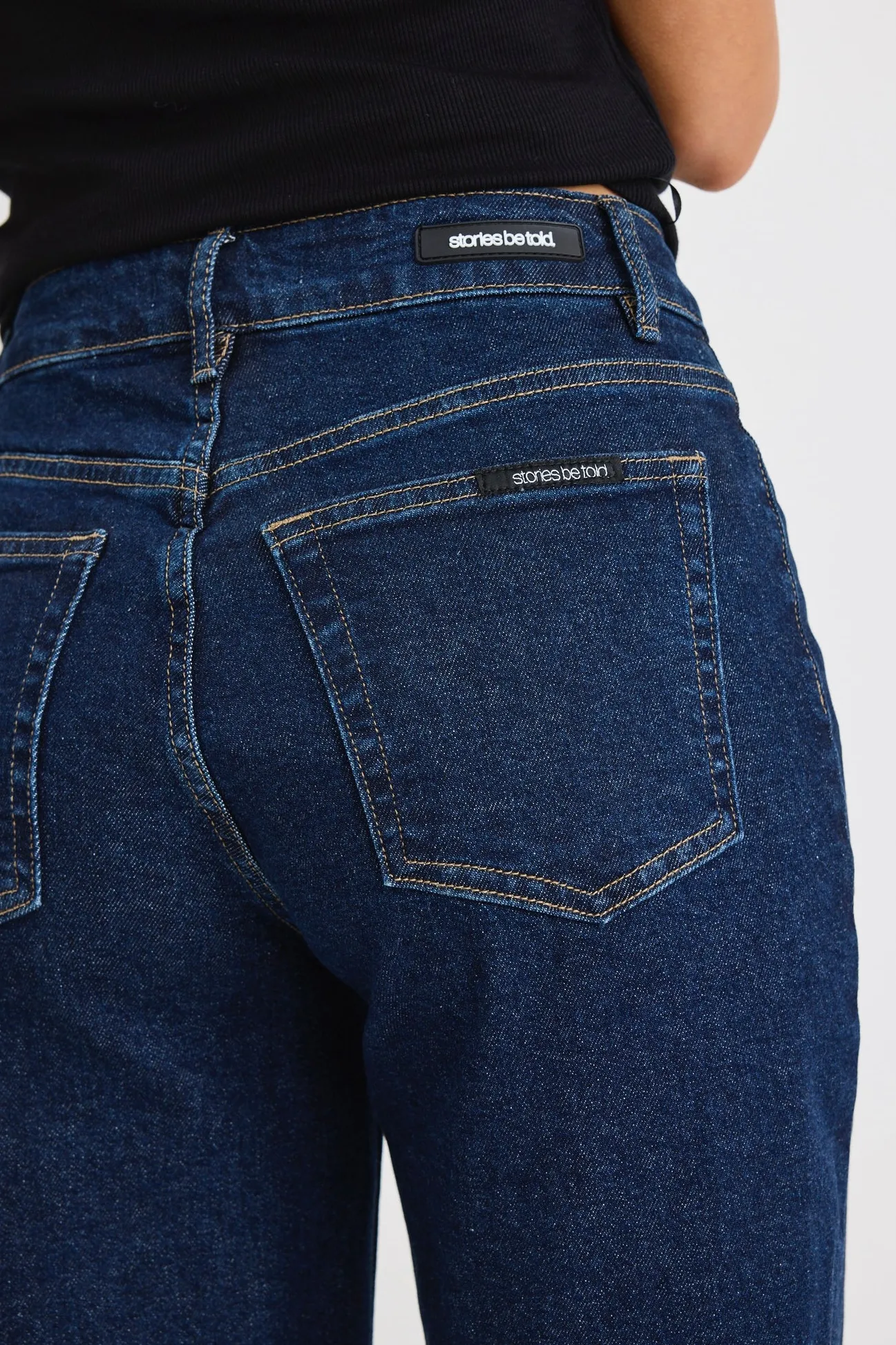 Stories be Told Concert Indigo Mid Rise Wide Leg Pocket Jean