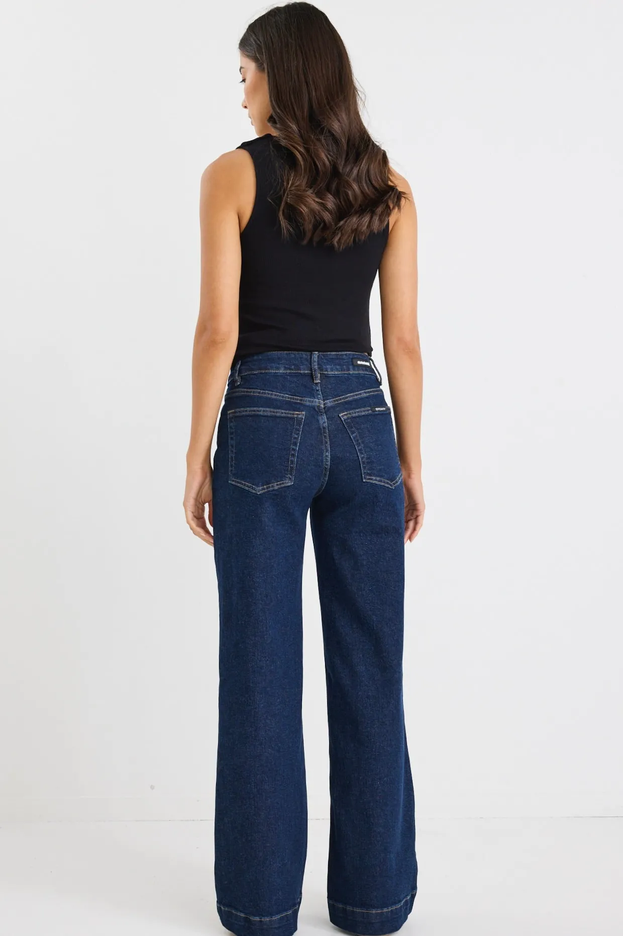Stories be Told Concert Indigo Mid Rise Wide Leg Pocket Jean