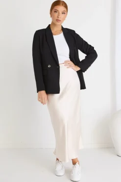Ivy + Jack Cooper Black Crepe Boyfriend Semi Fitted Blazer