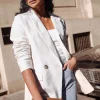 Ivy + Jack Cooper Ecru Linen Boyfriend Semi Fitted Blazer