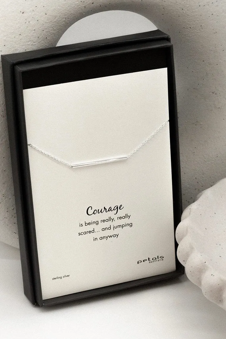 Petals Courage Bar EOL Sterling Silver Necklace