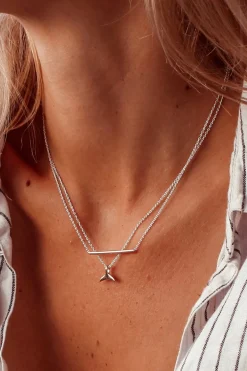 Petals Courage Bar EOL Sterling Silver Necklace