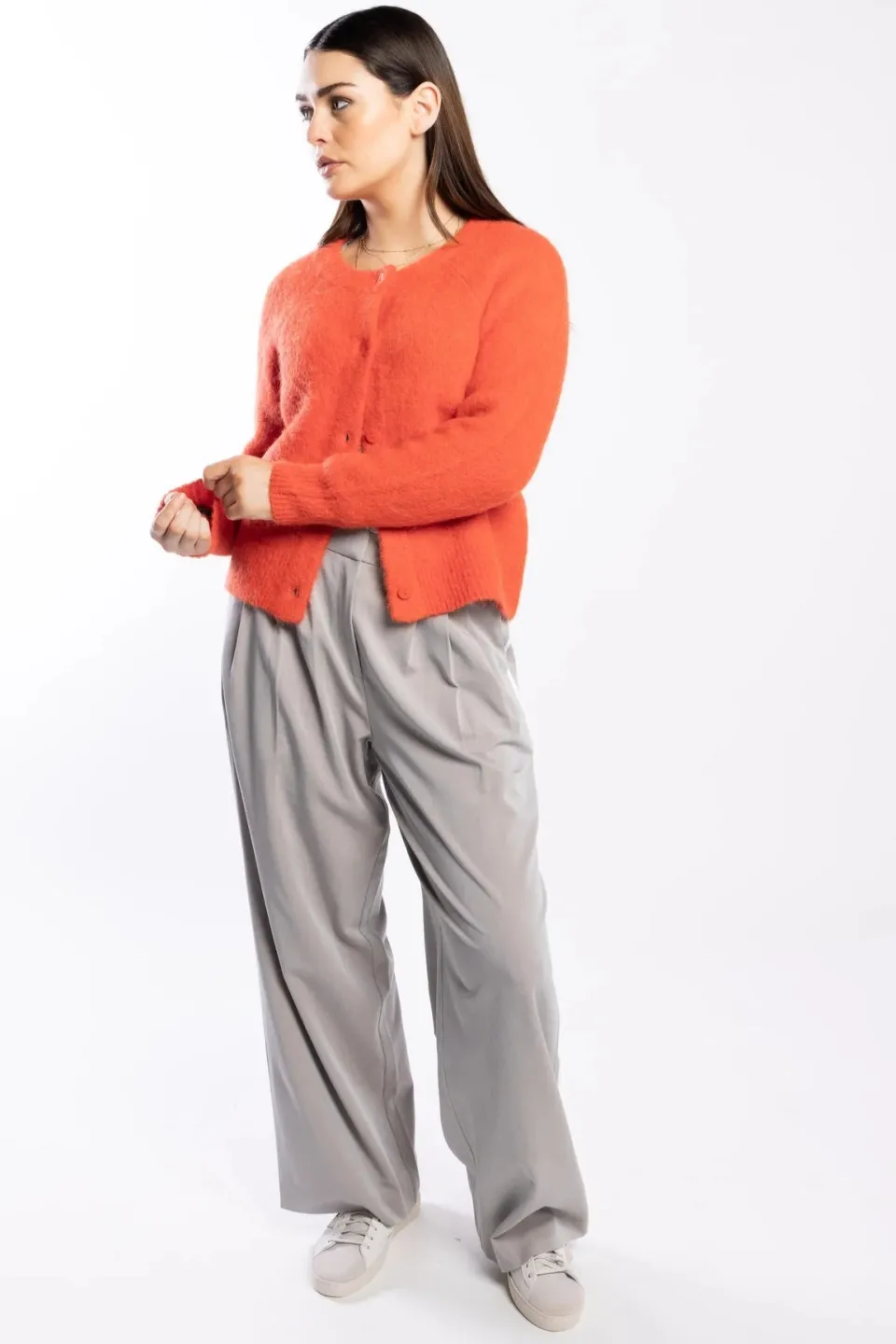 Drama The Label Cozy Fire Red Alpaca Blend Cardi