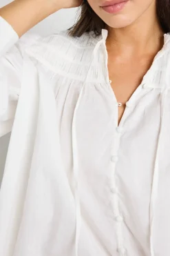 Ivy + Jack Creator Ivory Voile Pintuck LS Blouse
