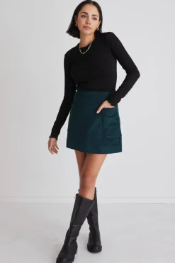Love Lulu Credible Forest Cord Mini Skirt