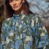 Zoe Kratzmann Crescendo Forest Blur Front Button LS Blouse