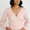 Among the Brave Cross My Heart Blush Ballerina Fine Knit Wrap Cardigan