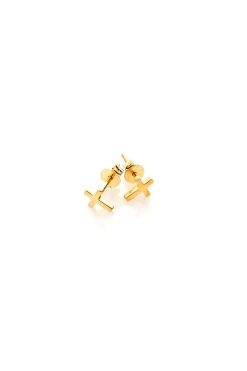 Stolen Girlfriends Club Cross Studs Gold Plated