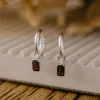 Silver Linings Cyprus Black Garnet Silver Huggie EOL Earring