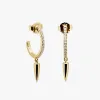 Murkani Dagger White Diamante 18k Gold Plated Hoop EOL Earrings