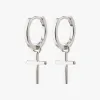Pilgrim Daisy Recycled Cross Silver Earrings
