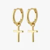 Pilgrim Daisy Recycled Cross Gold Hoop Earrings