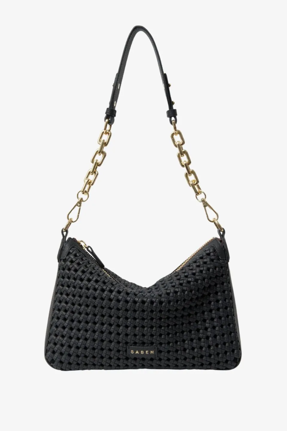 Saben Dane Black Braid Chain Shoulder Bag
