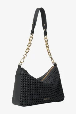 Saben Dane Black Braid Chain Shoulder Bag