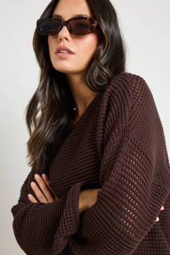 RE:UNION Label Dawn Chocolate Crochet Knit Jumper