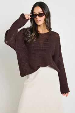 RE:UNION Label Dawn Chocolate Crochet Knit Jumper