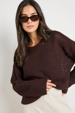 RE:UNION Label Dawn Chocolate Crochet Knit Jumper