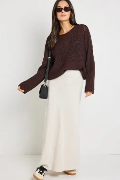 RE:UNION Label Dawn Chocolate Crochet Knit Jumper