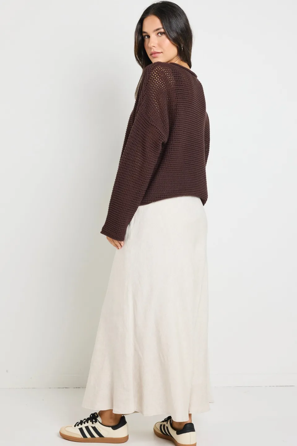 RE:UNION Label Dawn Chocolate Crochet Knit Jumper