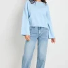 RE:UNION Label Daytime Ice Blue LS Cotton Jumper