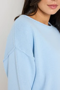 RE:UNION Label Daytime Ice Blue LS Cotton Jumper