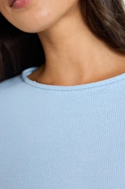 RE:UNION Label Daytime Ice Blue LS Cotton Jumper