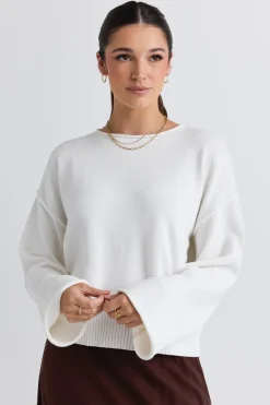 RE:UNION Label Daytime Ivory LS Cotton Jumper