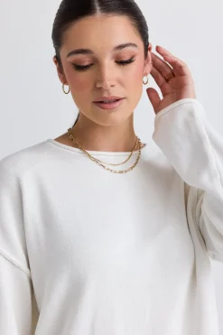 RE:UNION Label Daytime Ivory LS Cotton Jumper
