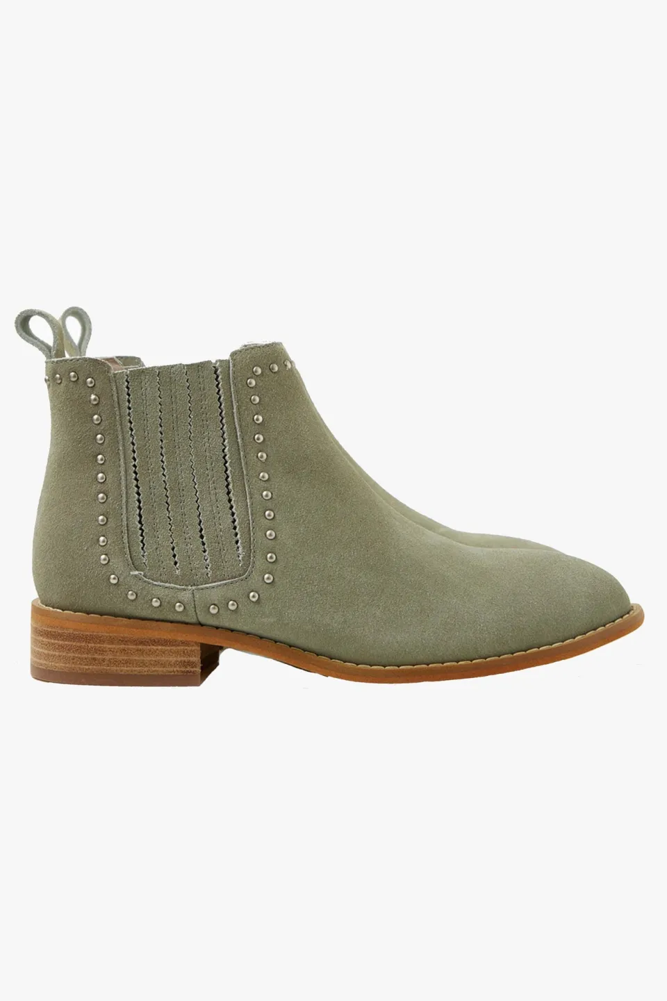 Walnut Delilah Sage Suede Leather Ankle Boot