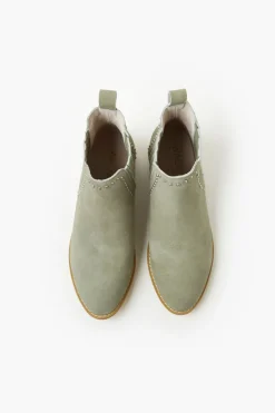 Walnut Delilah Sage Suede Leather Ankle Boot
