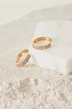 Humble + Heart Diamante Medium EOL Gold Hoop Earring