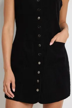 Among the Brave Direction Black Cord Mini Vest Dress