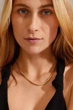 Pilgrim Dominique Flat Snake Gold Chain Recycled Necklace