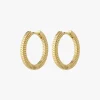 Pilgrim Dominique Flat Snake Gold Hoop Recycled Earrings